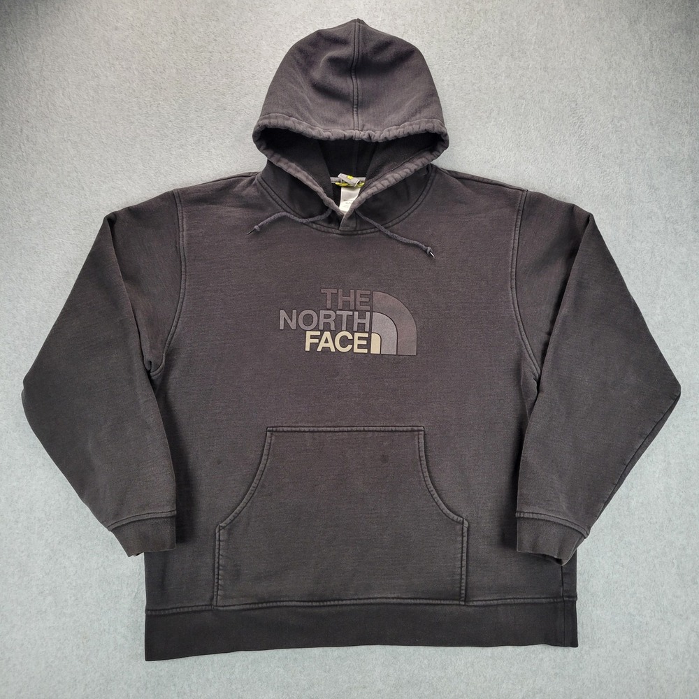 The North Face A5 Series Mens XL Hoodie Sweatshirt Black Gray Heavyweight Fade